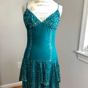 Bebe Green Sparkle/Sequin Dress